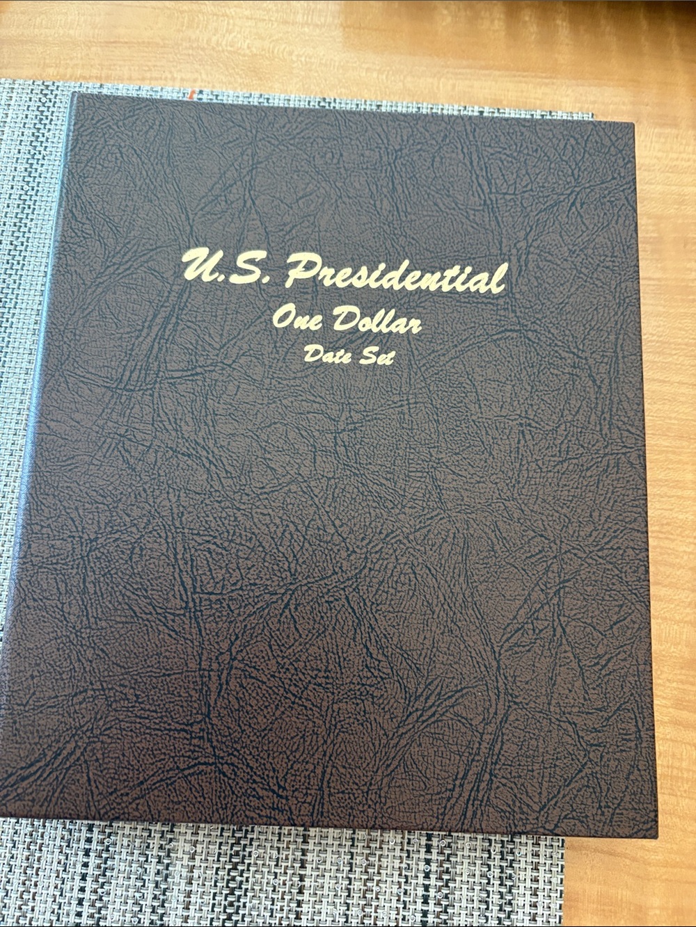 U.S. Presidential One Dollar Date Set Album - Brown with Gold Text
